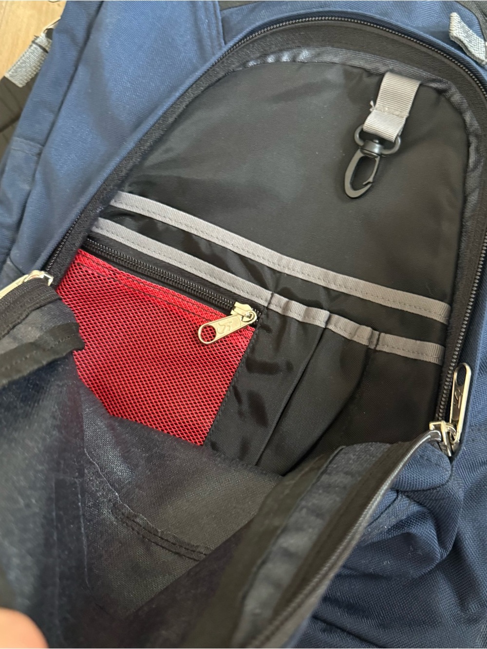 JanSport Backpack Navy Blue Unisex Back to School Large Adjustable Zip - Picture 6 of 10